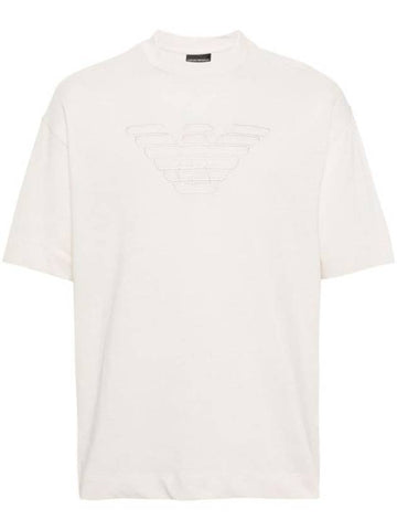 Men's Cotton Heavyweight Short Sleeve T-Shirt Ivory - EMPORIO ARMANI - BALAAN 1