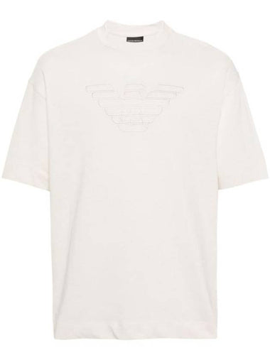 Men's Cotton Heavyweight Short Sleeve T-Shirt Ivory - EMPORIO ARMANI - BALAAN 1