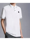 Men's Logo Patch Cotton Short Sleeve Polo Shirt Optical White - MONCLER - BALAAN 6