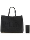 Embroidered Logo Felt Tote Bag Dark Gray - VALENTINO - BALAAN.