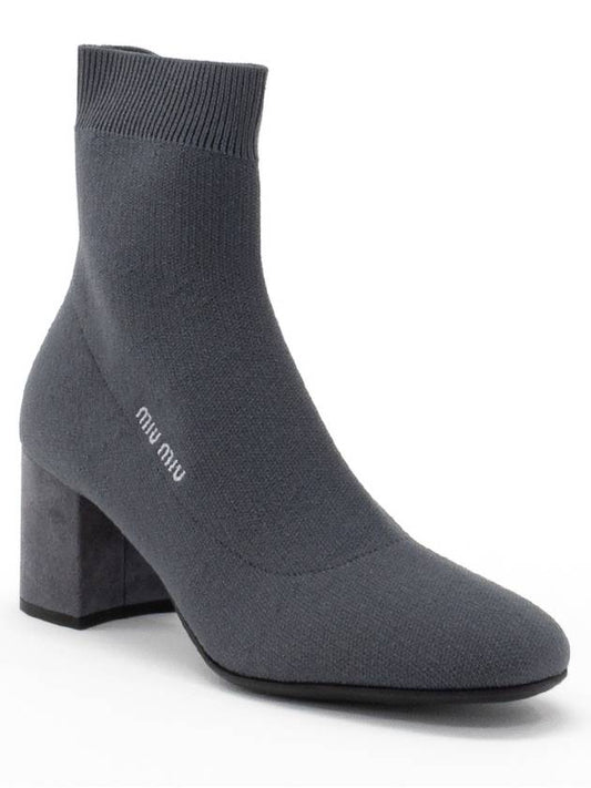 Women s Logo Knit Socks Ankle Boots 5T776C 3KJQ F0KZ3 - MIU MIU - BALAAN 2