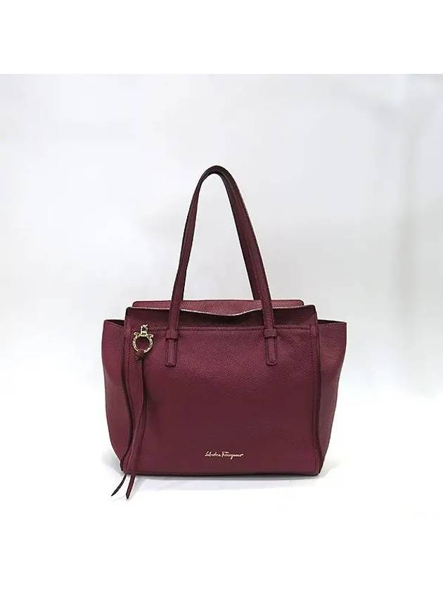 Ferragamo 21 F216 Purple Leather Gancini Logo AMY Shoulder Bag - SALVATORE FERRAGAMO - BALAAN 2