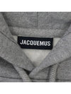 Chest Logo Print Classic Fit Cotton Hoodie Grey - JACQUEMUS - BALAAN 3