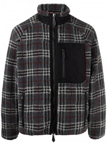 Vintage Check Fleece Zip-Up Jacket Grey - BURBERRY - BALAAN 1