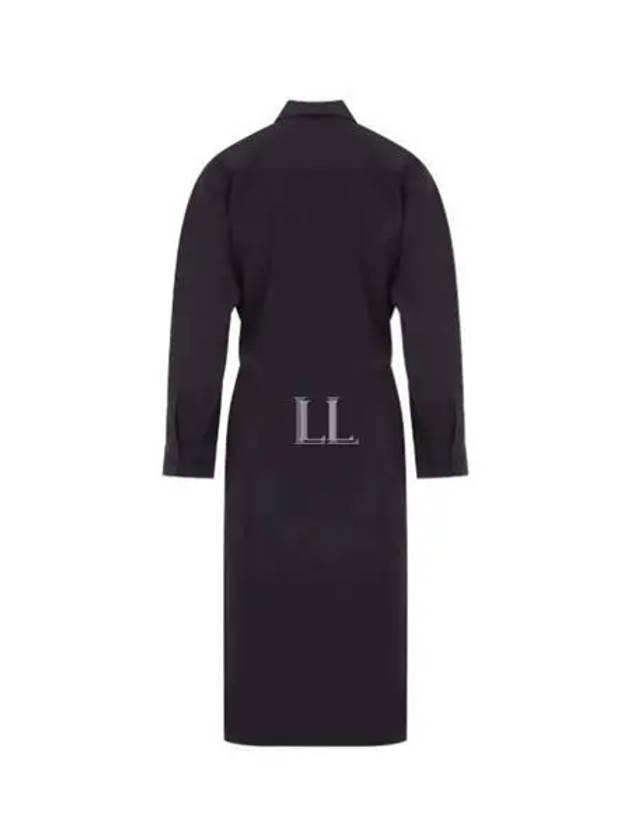 Straight Collar Twisted Midi Dress Navy - LEMAIRE - BALAAN 2