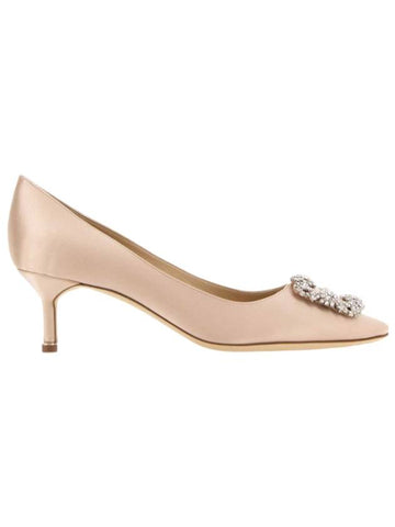 Logo Hangissi Satin Pumps Heel Nude - MANOLO BLAHNIK - BALAAN 1