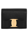 Vara Bow Gloss Flap Half Wallet Black - SALVATORE FERRAGAMO - BALAAN 2