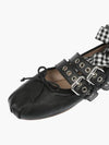 Buckle Strap Nappa Leather Ballerina Black - MIU MIU - BALAAN 5