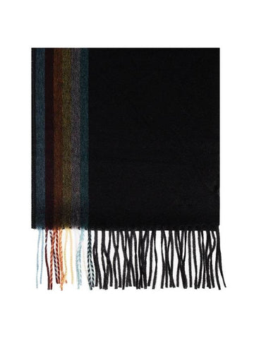 Rainbow Cashmere Muffler Black - PAUL SMITH - BALAAN.