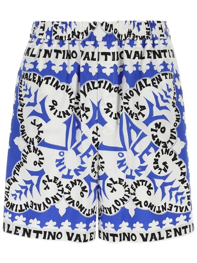 mini bandana print cotton bermuda shorts blue - VALENTINO - BALAAN 2