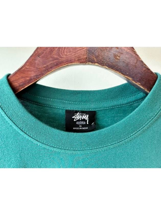 Women's Slim Crop Short Sleeve T-Shirt Green - STUSSY - BALAAN 5