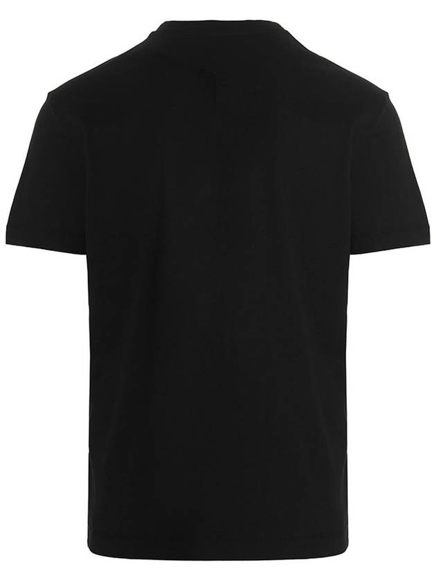 Men's Embroidered Logo Cotton Short Sleeve T-Shirt Black - DOLCE&GABBANA - BALAAN 3