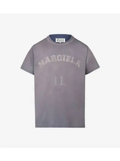 Logo Cotton Jersey Short Sleeve T-Shirt Lilac - MAISON MARGIELA - BALAAN 2