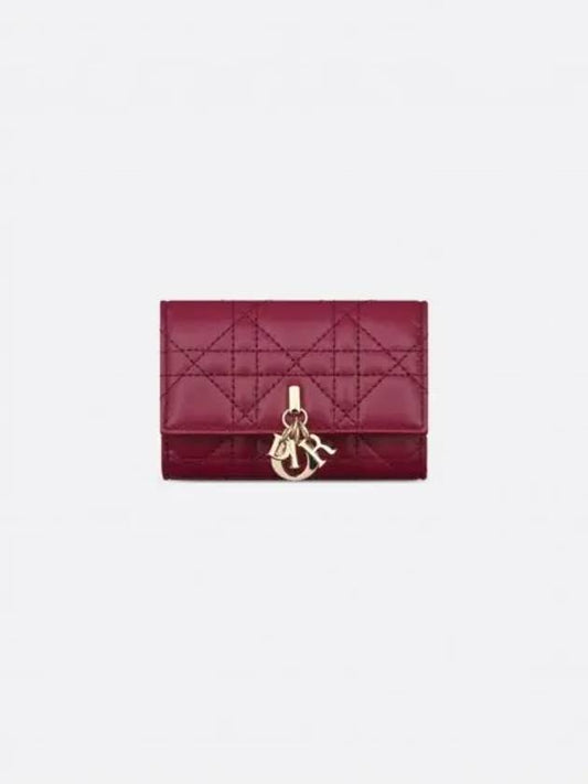 XS Lady Cannage Lambskin Half Wallet Deep Fuchsia - DIOR - BALAAN 2