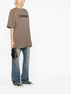 Logo Print Short Sleeve T-Shirt Taupe - BALENCIAGA - BALAAN 4