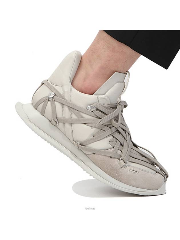 Maximal Runner Leather Low Top Sneakers Ivory - RICK OWENS - BALAAN 1