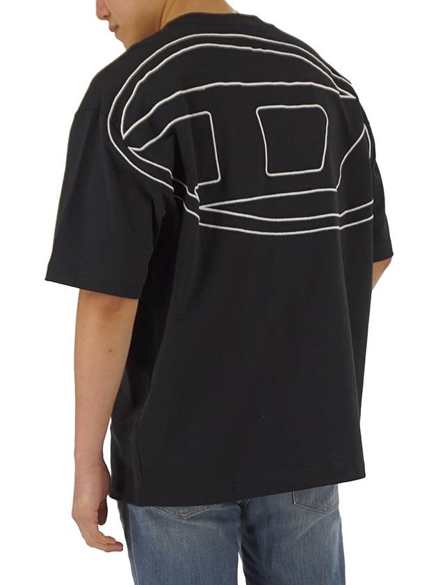 Maxi Oval D Embroidered Short Sleeve T-Shirt Black - DIESEL - BALAAN 8