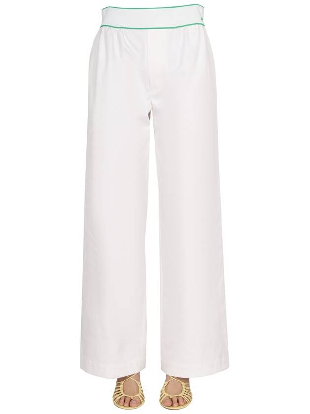 Women's Elastic Cotton Tennis Straight Pants White - BOTTEGA VENETA - BALAAN 2