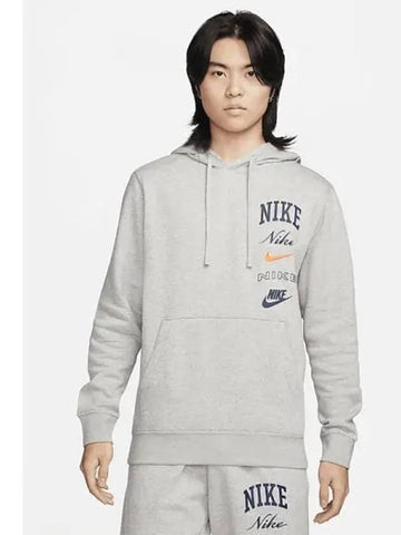 Club Fleece Men s Pullover Hoody Dark Gray Heather Light Smoke Safety Orange FN2635 063 699513 - NIKE - BALAAN 1