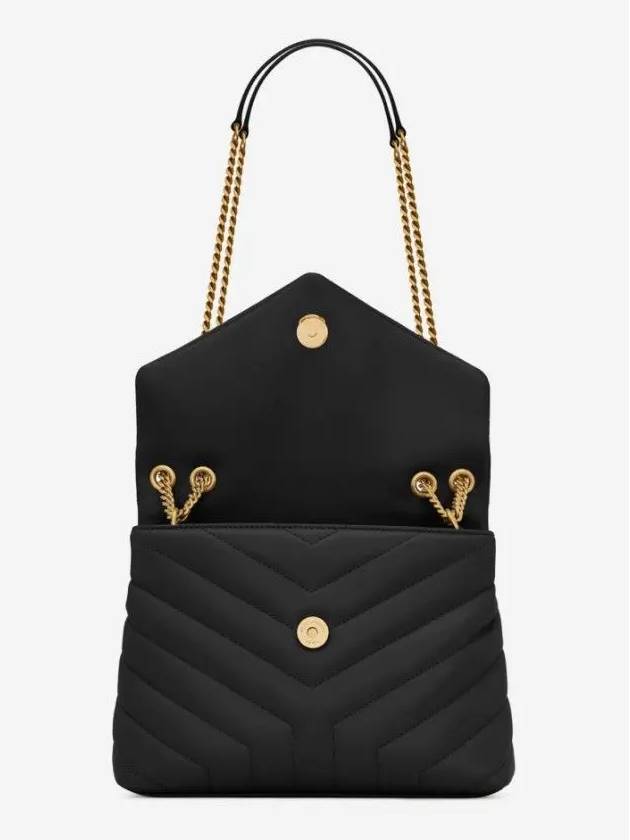 Bronze Monogram Loulou Matelasse Y Leather Small Shoulder Bag Black - SAINT LAURENT - BALAAN 4