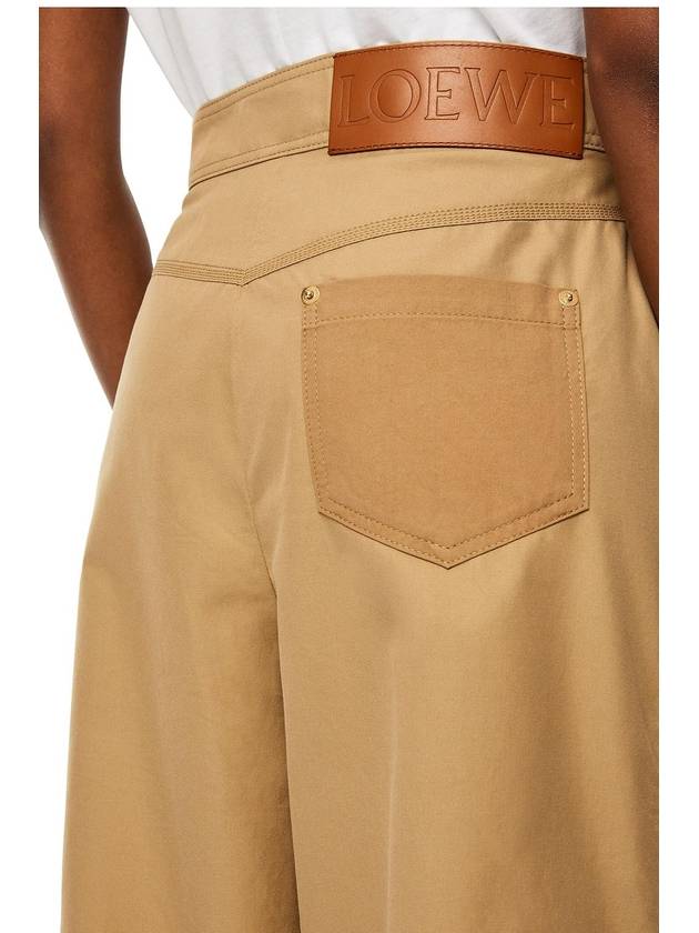 Balloon Fluid Cotton Straight Pants Brown - LOEWE - BALAAN.