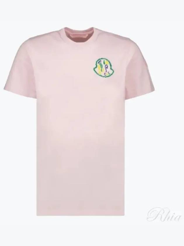 Print Logo Short Sleeve T-Shirt Pink - MONCLER - BALAAN 2