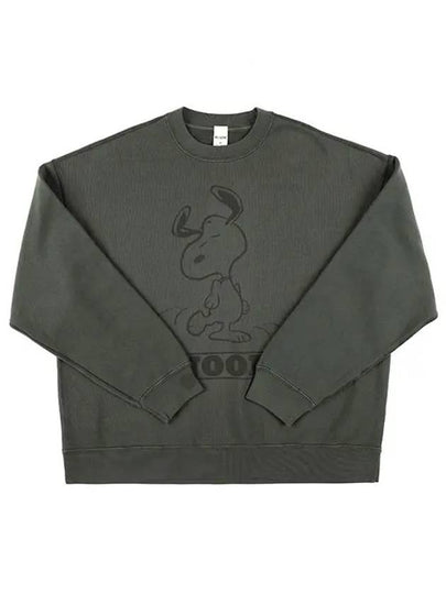 Snoopy Dancing Print Oversized Fit Sweatshirt Green - RE/DONE - BALAAN 2