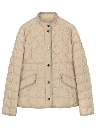 Sand Beige Curly Shorts Goose Down Jacket 1A00068 54A81 222 - MONCLER - BALAAN 1