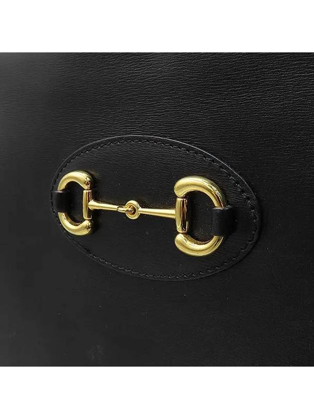 621890 Black leather gold plated 1955 horsebit clutch - GUCCI - BALAAN 4