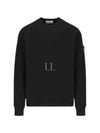 Compass Badge Crew Neck Ribbed Cotton Knit Top Black - STONE ISLAND - BALAAN 2