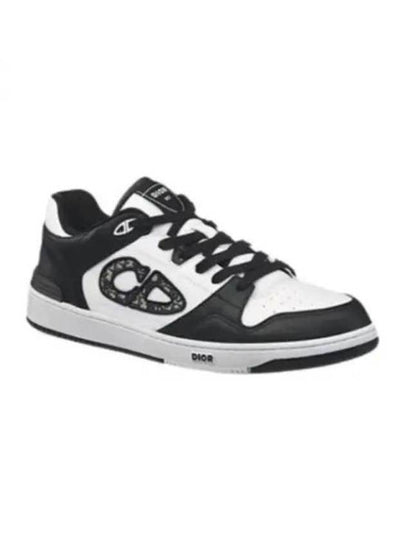 Oblique Detail Leather Low Top Sneakers White Black - DIOR - BALAAN 2