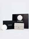 Classic Gold Hardware Logo Grained Shiny Calfskin Card Wallet Grey - CHANEL - BALAAN 2