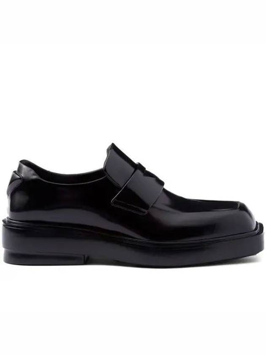 Square Toe Leather Loafers Black - PRADA - BALAAN 2