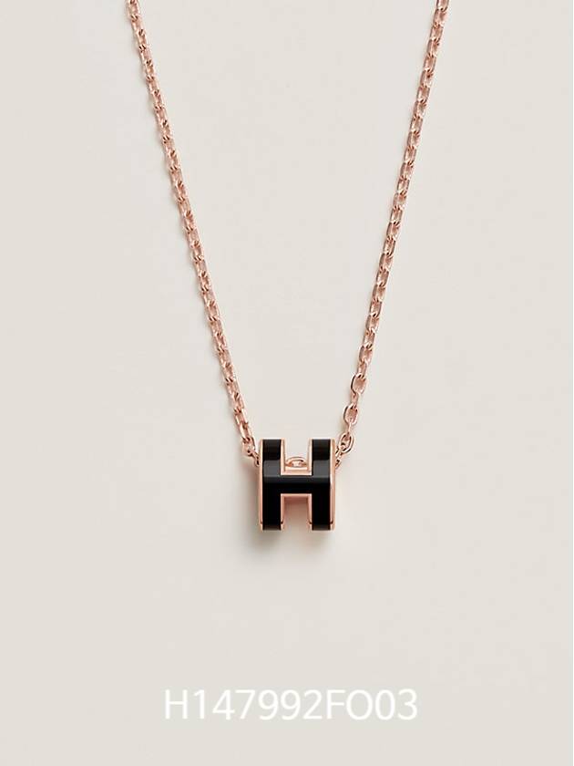 Mini Pop H Pendant Rose Gold & Noir - HERMES - BALAAN 2