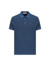 Men's Logo Patch Short Sleeve Polo Shirt Dark Blue - STONE ISLAND - BALAAN 1