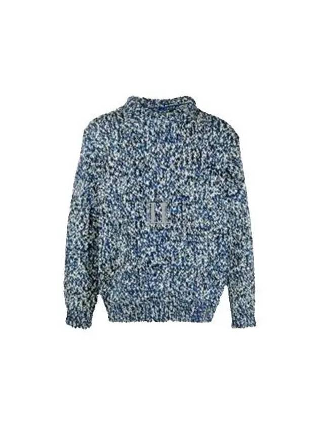 Men's Mouline Effect Wool Blend Knit Top Blue - MAISON MARGIELA - BALAAN 2