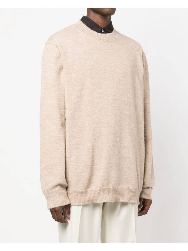 Signature Stitch Crew Neck Wool Alpaca Knit Top Beige - MAISON MARGIELA - BALAAN 3