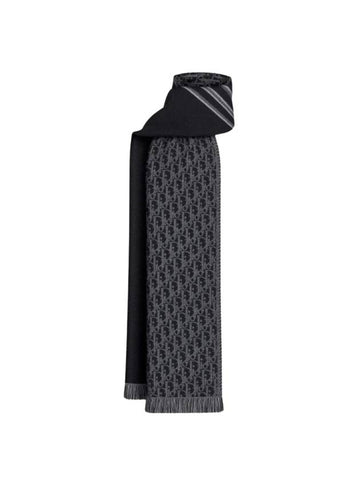 Oblique Wool Muffler Black Grey - DIOR - BALAAN 1