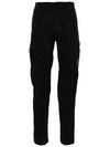 Stretch Sateen Ergonomic Lens Cargo Straight Pants Black - CP COMPANY - BALAAN 3