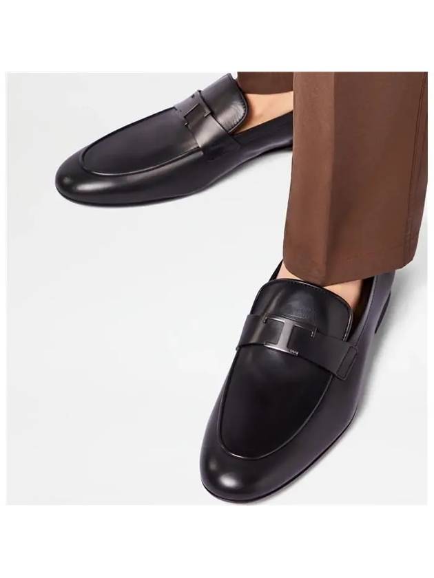 Men's T Timeless Leather Loafers Black - TOD'S - BALAAN.