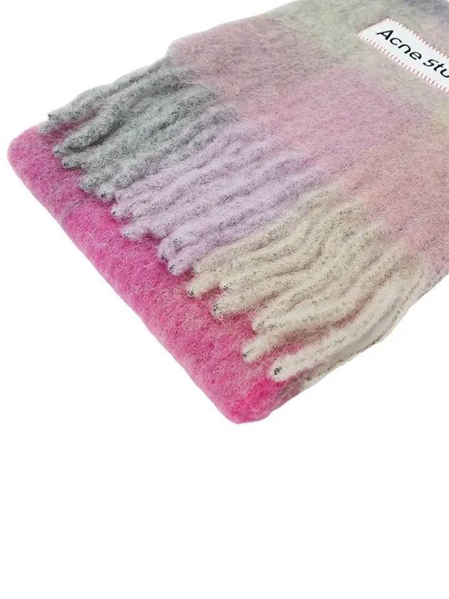 Check Mohair Muffler Fuchsia Lilac Pink - ACNE STUDIOS - BALAAN 3