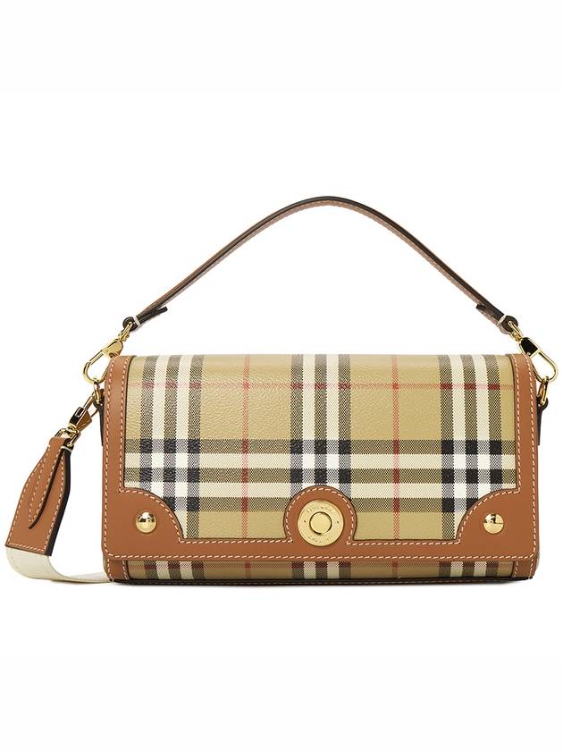 Women's Check Leather Top Handle Shoulder Bag Beige - BURBERRY - BALAAN 2