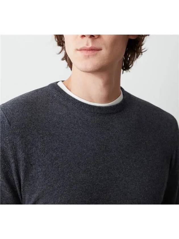 Le Logo Patch Cashmere Blend Round Knit Dark Gray - COLMAR - BALAAN 3