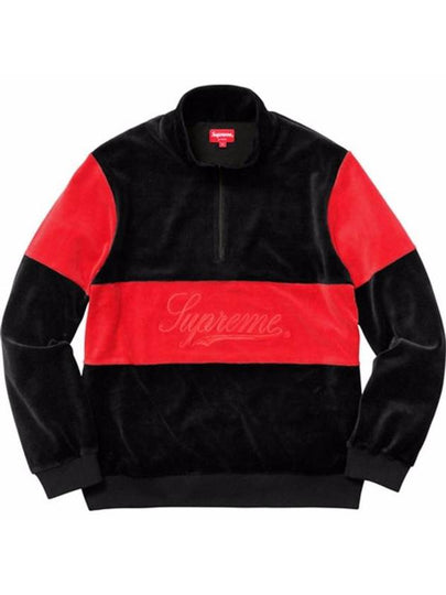 Velor half zip pullover VELOUR HALF ZIP PULLOVER - SUPREME - BALAAN 2