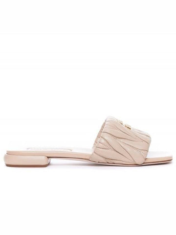 Logo MATELASSE Slide Sandals 5XX605 88TF0036 B0011023491 - MIU MIU - BALAAN 1