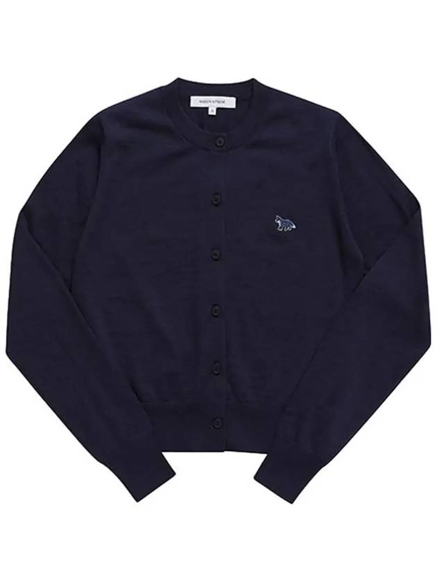 Baby Fox Patch Regular Cardigan Blue - MAISON KITSUNE - BALAAN 6