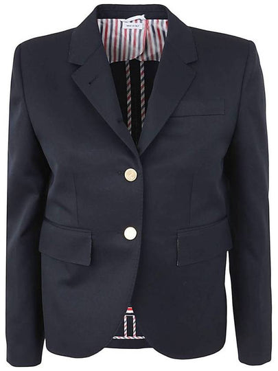 Women's Wool Gabardine High Armhole Sports Jacket Navy - THOM BROWNE - BALAAN 2