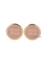 Enameled Metal Earrings Orchid Pink - MIU MIU - BALAAN 10