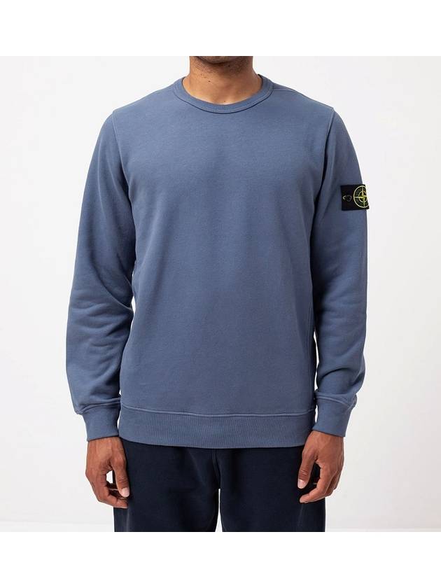 Compass Patch Cotton Sweatshirt Light Blue - STONE ISLAND - BALAAN 3