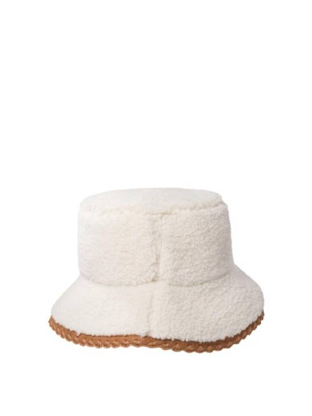 Scallop Fleece Bucket Hat White - UGG - BALAAN 1